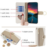 iPhone SE (2022/2020) / 8/7 lær 2-i-1 flipdeksel m. Lommebok &amp; Crossbody Bag-funksjon - Cream