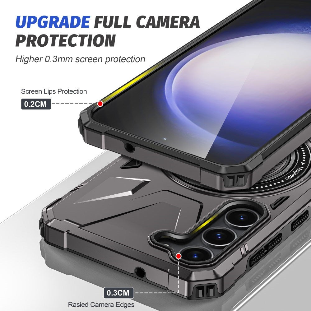 EIDERWOOD Samsung Galaxy S25+/S24+ Craftsman-deksel med stativ og Magsafe-støtte - grå