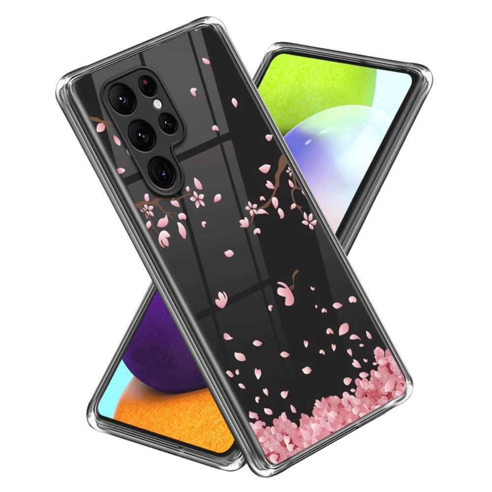 Samsung Galaxy S24 Ultra fleksibelt plastdeksel m. Motiv - Kirsebærblomst
