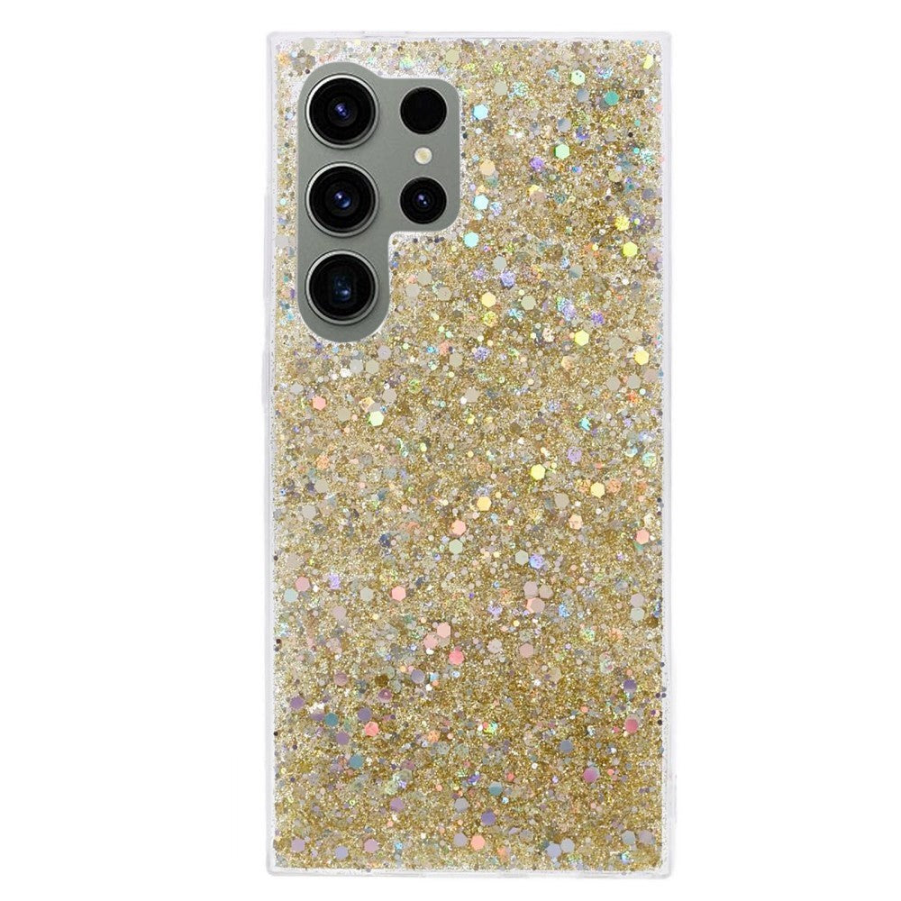 Samsung Galaxy S24 Ultra Glitter Bakdeksel - Gull