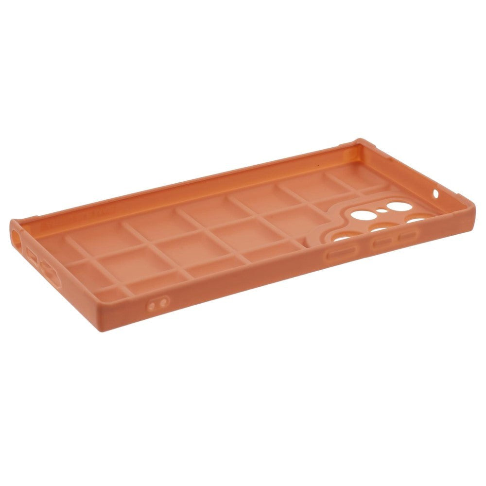 Samsung Galaxy S24 Ultra fleksibelt plastdeksel m. Jakketekstur - Brun