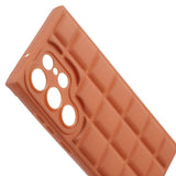 Samsung Galaxy S24 Ultra fleksibelt plastdeksel m. Jakketekstur - Brun