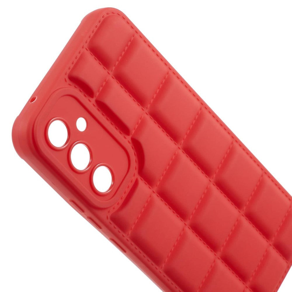 Samsung Galaxy A05s fleksibelt plastdeksel m. Jakketekstur - Rød 