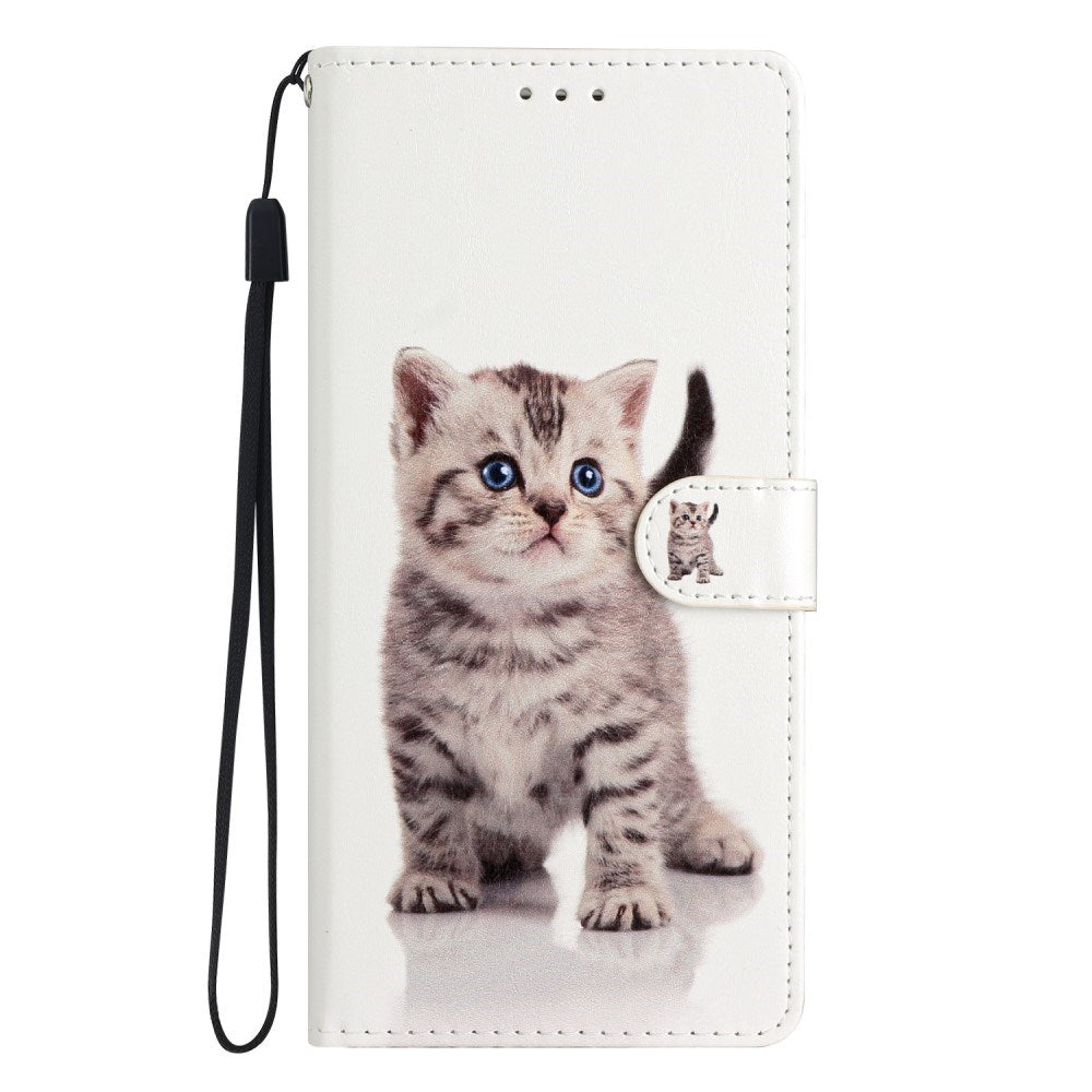 EIDERWOOD Xiaomi Poco C65 / Redmi 13C (4G) Leather Flip Cover m. Veske og stropp - søt katt