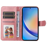 Samsung Galaxy A35 (5G) flip-deksel i kunstskinn m. Lommebok og stropp - Rosa