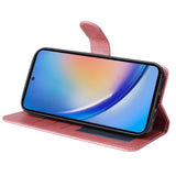 Samsung Galaxy A35 (5G) flip-deksel i kunstskinn m. Lommebok og stropp - Rosa