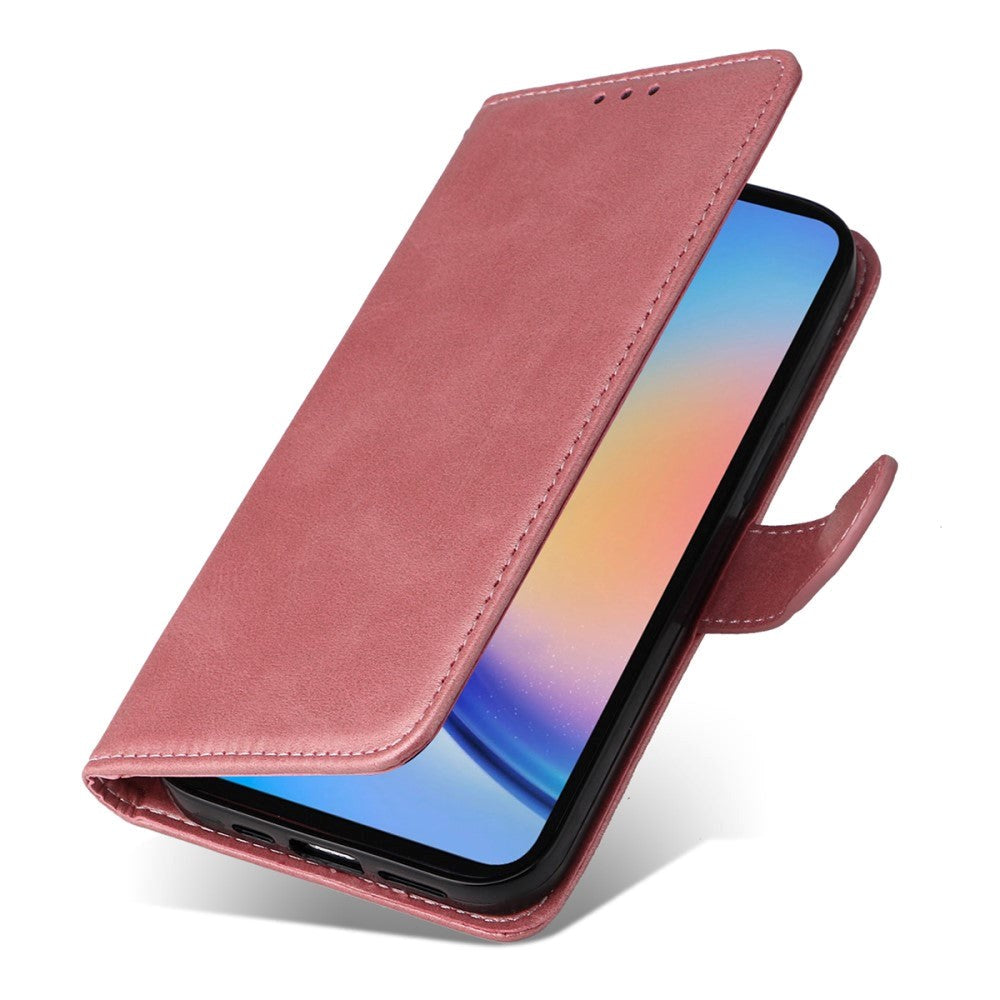 Samsung Galaxy A35 (5G) flip-deksel i kunstskinn m. Lommebok og stropp - Rosa