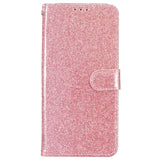 Samsung Galaxy A55 (5G) Flip-deksel i lær m. Veske &amp; stropp - Glitter - Rose gull