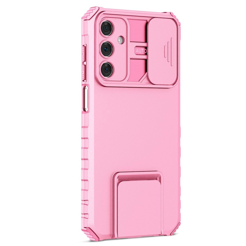 Samsung Galaxy A15 (5G) / A15 Craftsman Bakdeksel m. Kickstand &amp; Cam Slider - Rosa