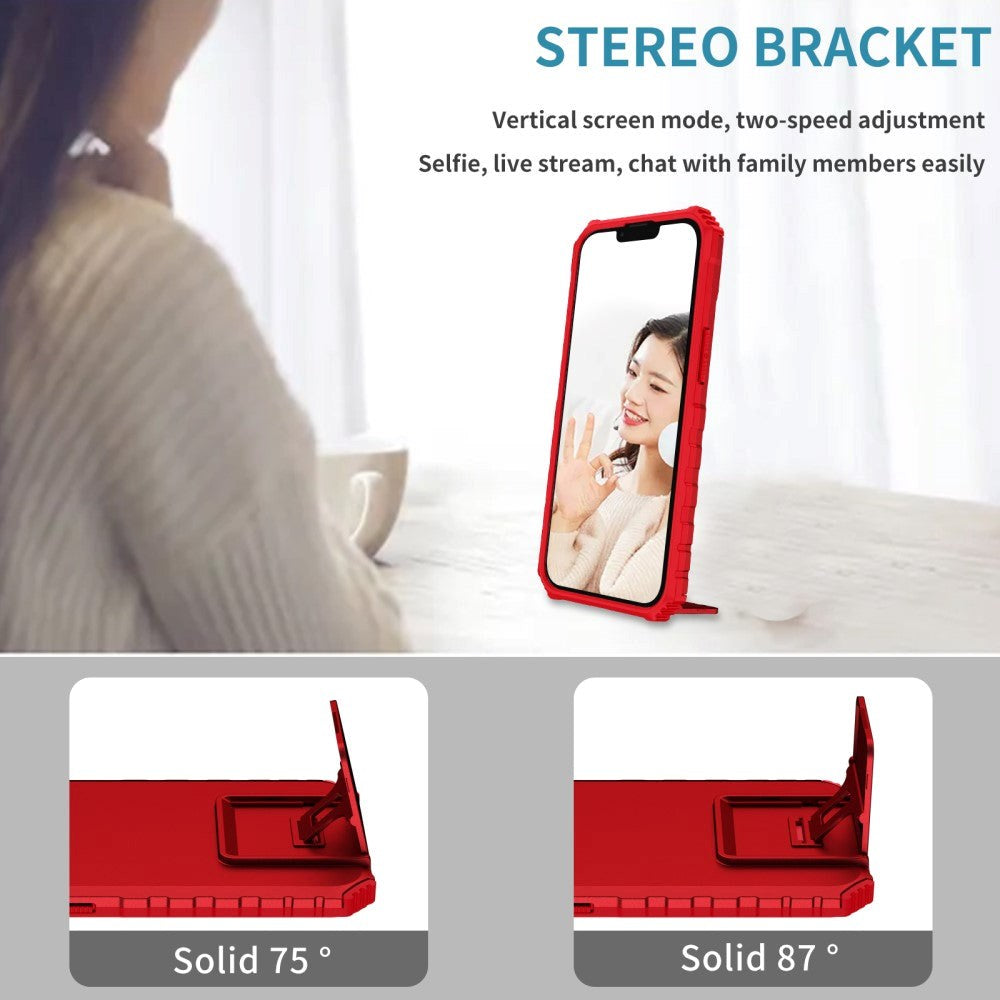 Samsung Galaxy A15 (5G) / A15 Craftsman Bakdeksel m. Kickstand &amp; Cam Slider - Rød