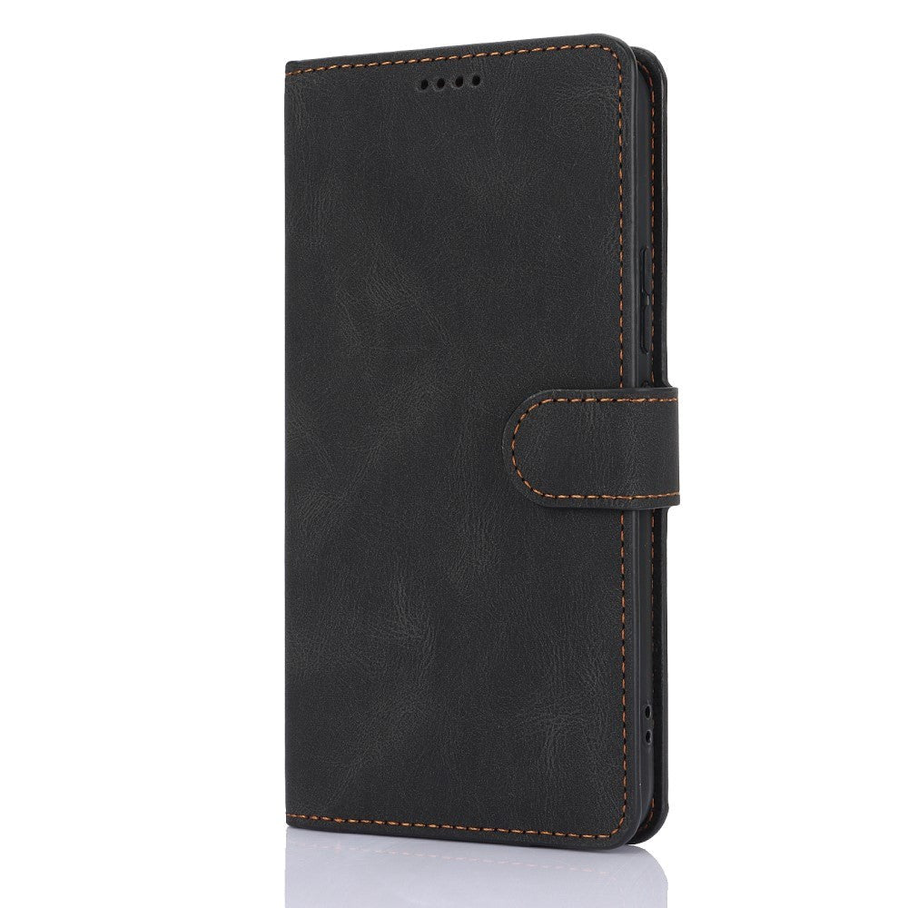 Samsung Galaxy A55 (5G) Flip-deksel i lær m. Lommebok og stropp - Svart