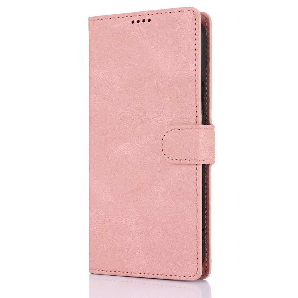 Samsung Galaxy A55 (5G) Læder Cover m. Pung og Strop - Pink
