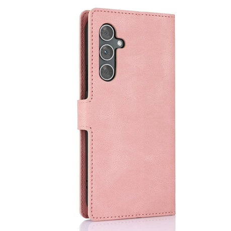 Samsung Galaxy A55 (5G) Læder Cover m. Pung og Strop - Pink