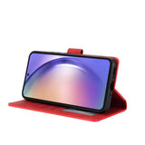 Samsung Galaxy A55 (5G) Læder Flip Cover m. Pung og Strop - Rød