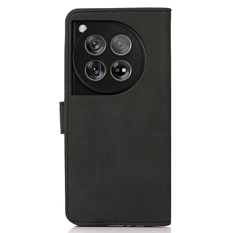 OnePlus 12 KHAZNEH Retro Leather Flip Cover m. Lommebok - Svart