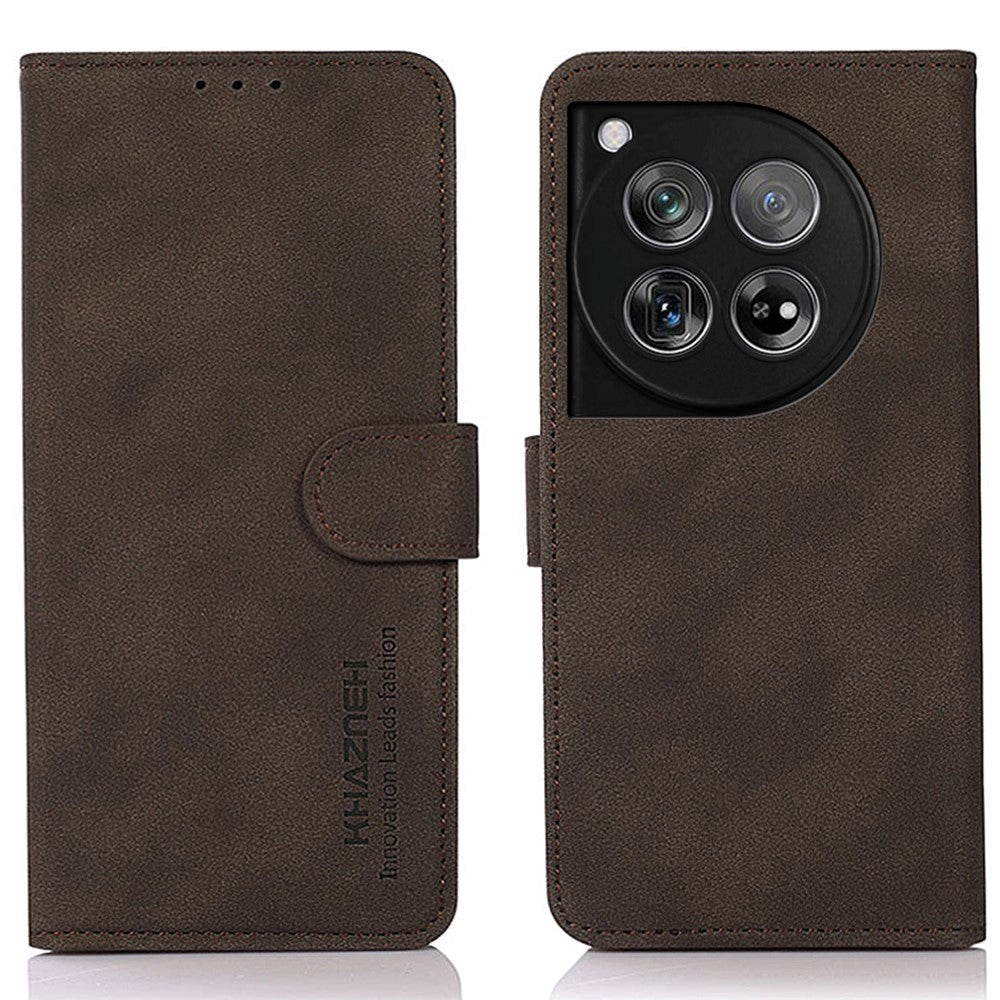 OnePlus 12 KHAZNEH Retro Leather Flip Cover m. Lommebok - Brun