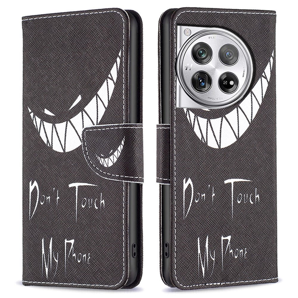 OnePlus 12-deksel m. Lommebok i skinn - Ikke rør telefonen min