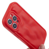 iPhone 15 Pro fleksibelt plastdeksel m. Wavy Look - Matt rød