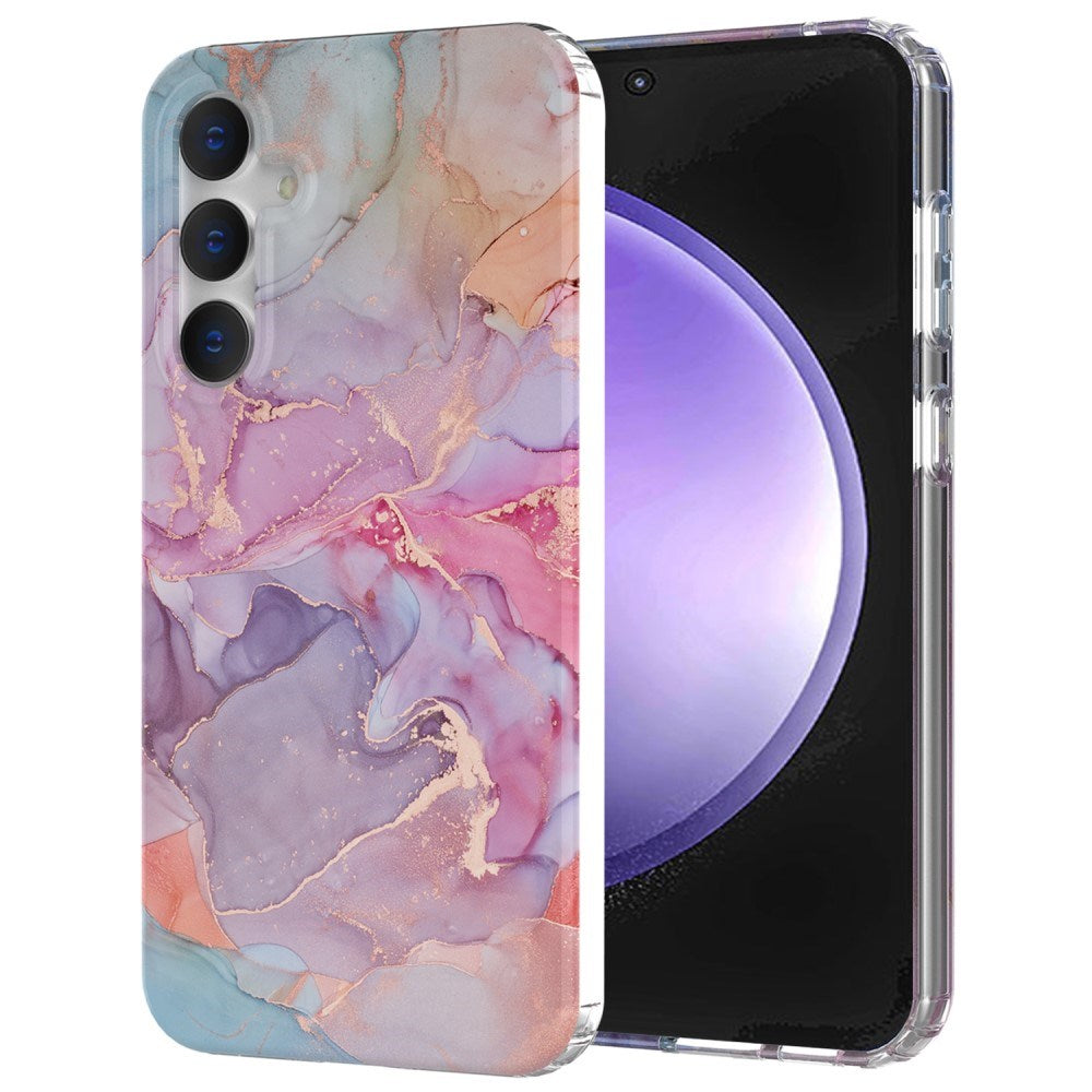 EIDERWOOD Samsung Galaxy S23 FE Hybrid Bagside Cover m. Marmor Print - Lyserød / Lilla