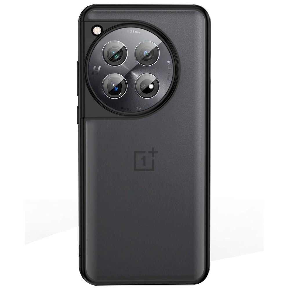 OnePlus 12 bakdeksel i hardplast - gjennomsiktig / svart kant