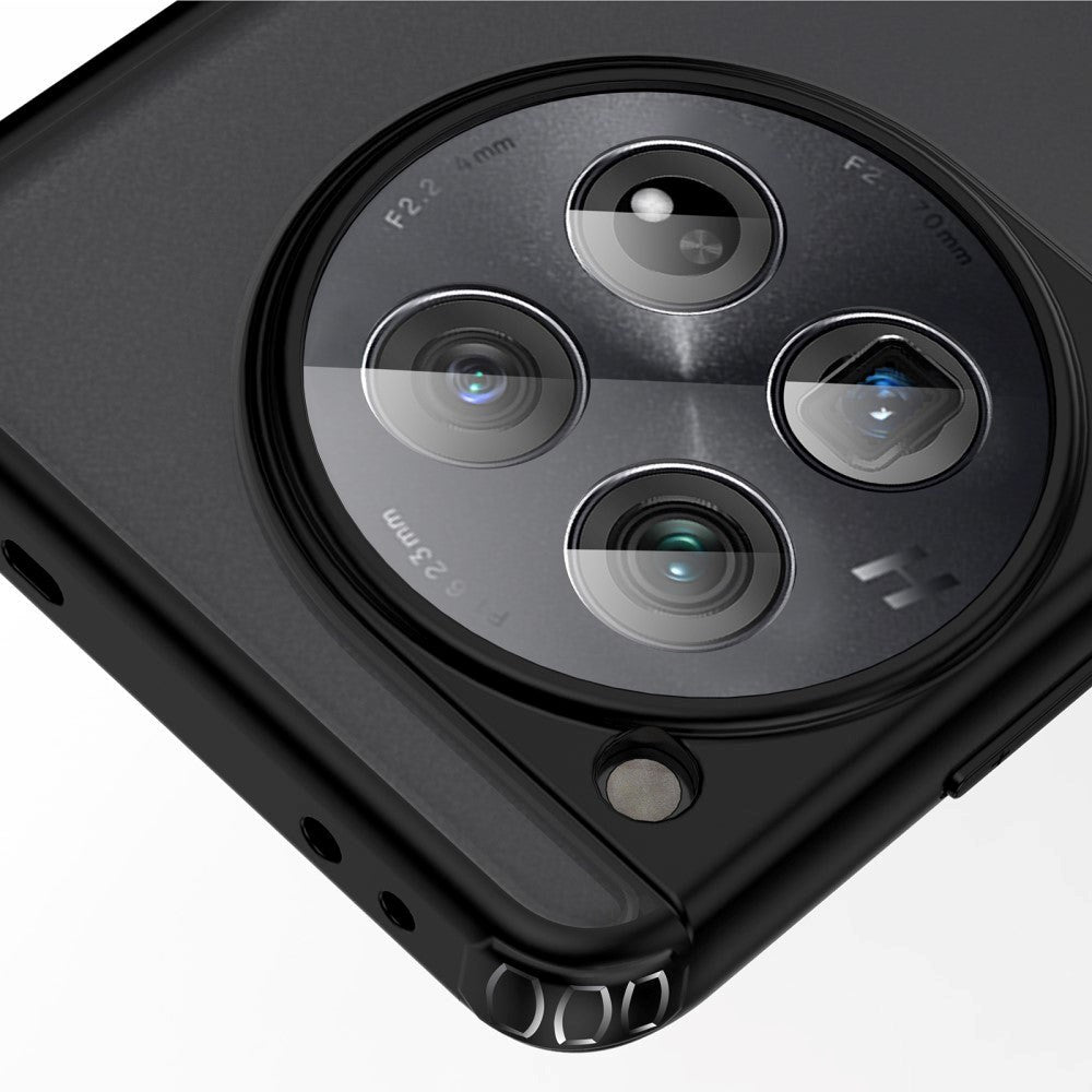 OnePlus 12 bakdeksel i hardplast - gjennomsiktig / svart kant