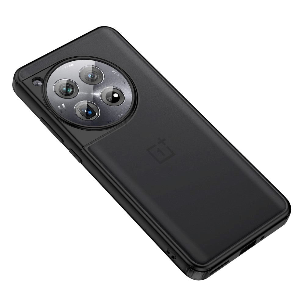 OnePlus 12 bakdeksel i hardplast - gjennomsiktig / svart kant