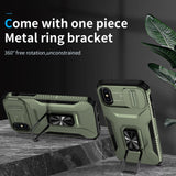 EIDERWOOD iPhone X / XS Craftsman Bakdeksel m. Magnetisk Kickstand &amp; Cam Slider - Grønn