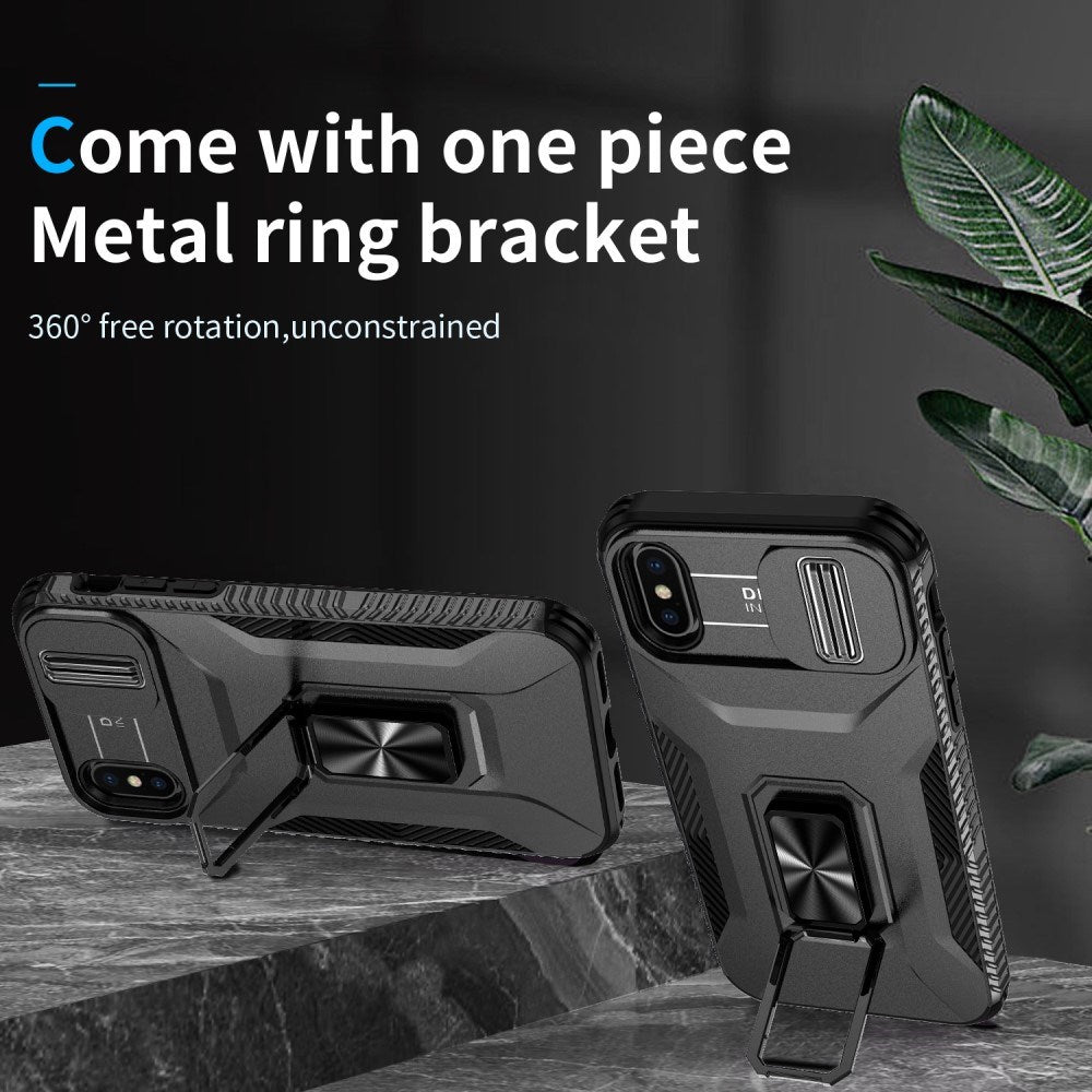 EIDERWOOD iPhone X / XS Craftsman Bakdeksel m. Magnetisk Kickstand &amp; Cam Slider - Svart