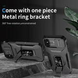 EIDERWOOD iPhone X / XS Craftsman Bakdeksel m. Magnetisk Kickstand &amp; Cam Slider - Svart