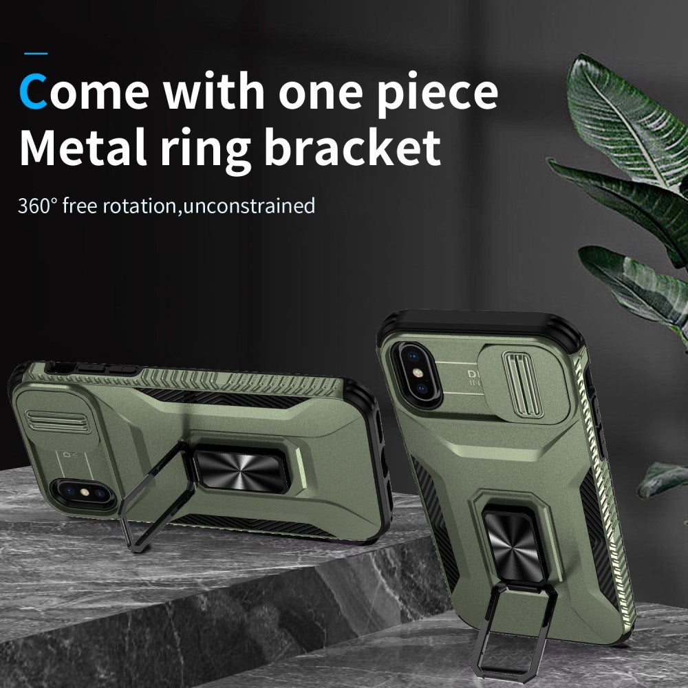 EIDERWOOD iPhone XS Max Craftsman Bakdeksel m. Magnetisk Kickstand &amp; Cam Slider - Grønn