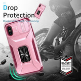 EIDERWOOD iPhone XS Max Craftsman Bakdeksel m. Magnetisk Kickstand &amp; Cam Slider - Rosa