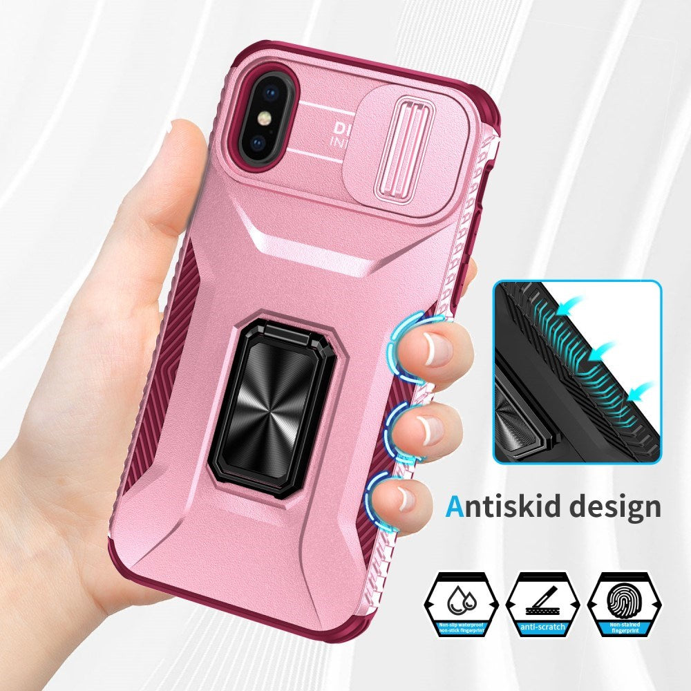 EIDERWOOD iPhone XS Max Craftsman Bakdeksel m. Magnetisk Kickstand &amp; Cam Slider - Rosa