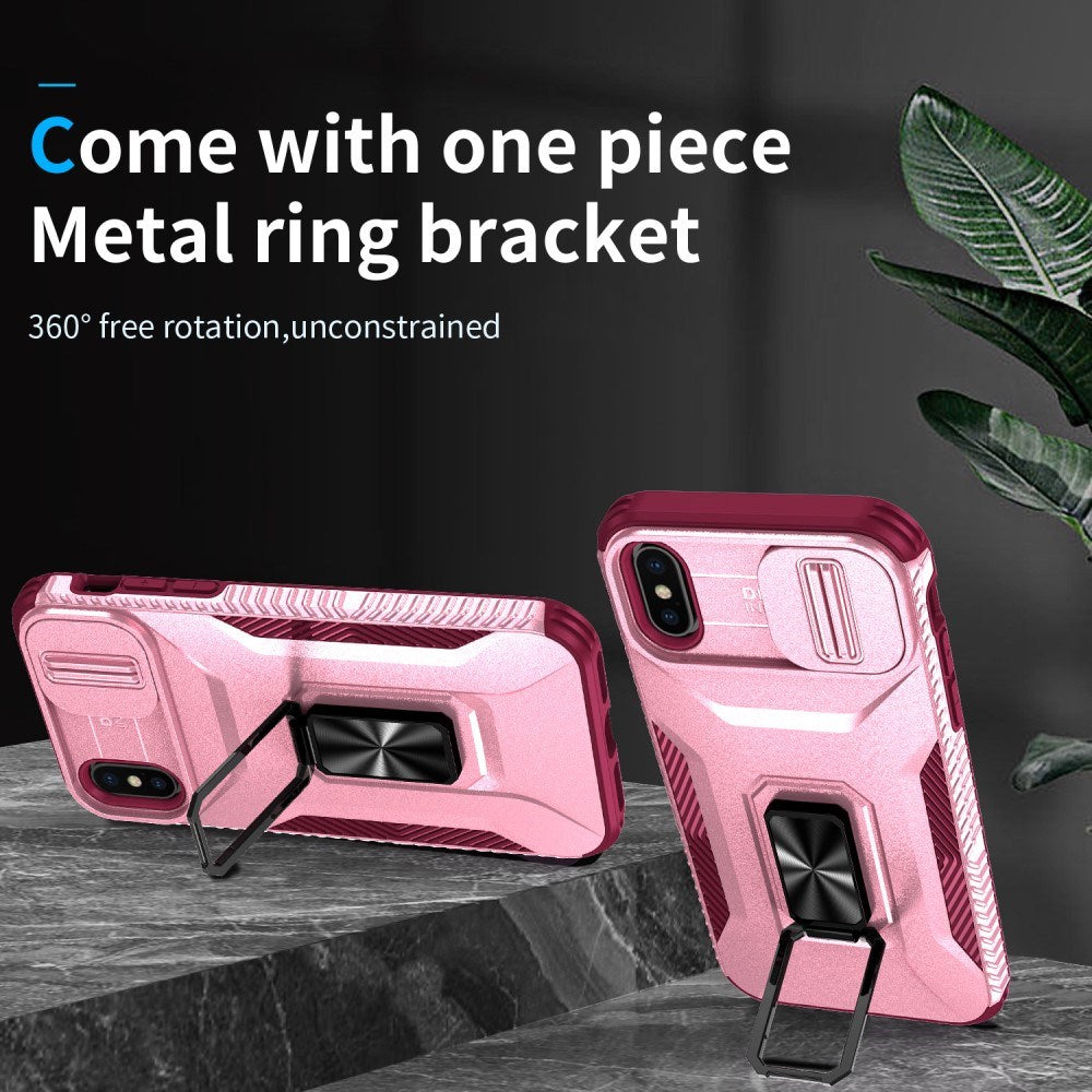 EIDERWOOD iPhone XS Max Craftsman Bakdeksel m. Magnetisk Kickstand &amp; Cam Slider - Rosa