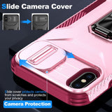 EIDERWOOD iPhone XS Max Craftsman Bakdeksel m. Magnetisk Kickstand &amp; Cam Slider - Rosa