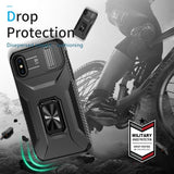 EIDERWOOD iPhone XS Max Craftsman Bakdeksel m. Magnetisk Kickstand &amp; Cam Slider - Svart