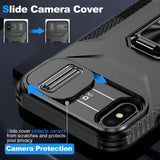 EIDERWOOD iPhone XS Max Craftsman Bakdeksel m. Magnetisk Kickstand &amp; Cam Slider - Svart