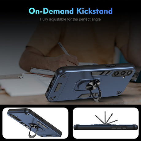 EIDERWOOD Samsung Galaxy S23 FE Craftsman Bakdeksel m. Stativ - Blå