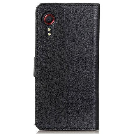 Samsung Galaxy Xcover 7 Leather Flip Cover m. Kortholdere - Svart