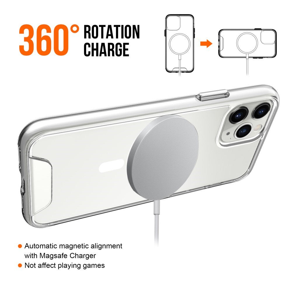 EIDERWOOD iPhone 11 Pro Max Hybrid plastbakdeksel - MagSafe-kompatibel - Gjennomsiktig / Hvit