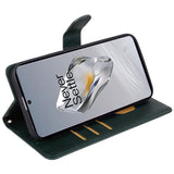 OnePlus 12R Leather Flip Cover m. Lommebok - Grønn