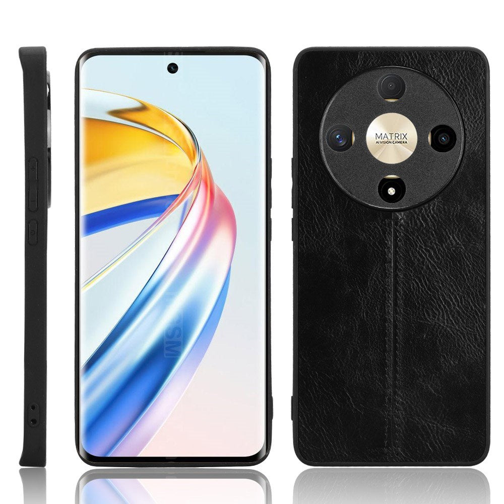 Honor Magic6 Lite (5G) - EIDERWOOD Bakdeksel i imitert skinn - Svart