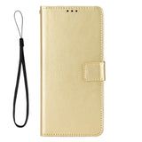 Xiaomi Redmi 13C (5G) - EIDERWOOD Kunstlæder Flip Cover m. Strop - Guld