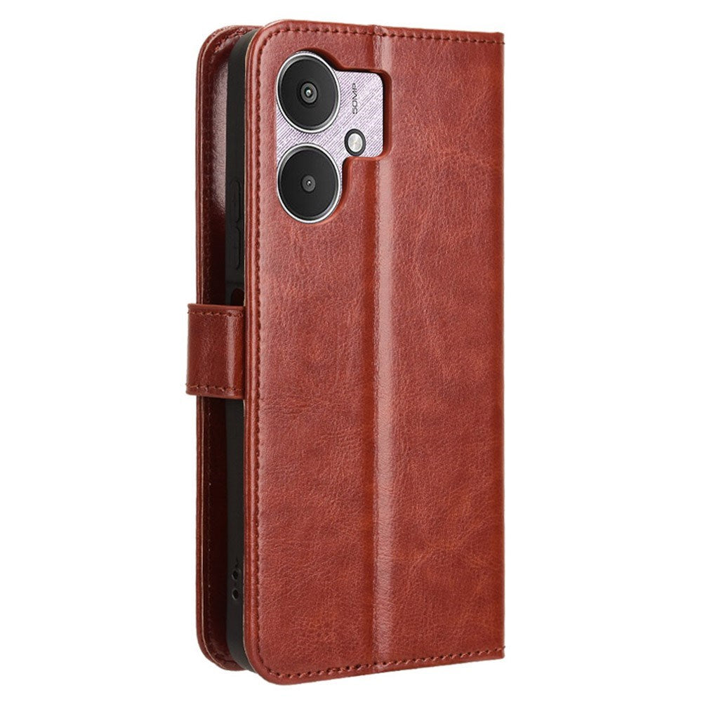 Xiaomi Redmi 13C (5G) - EIDERWOOD Kunstlæder Flip Cover m. Strop - Brun