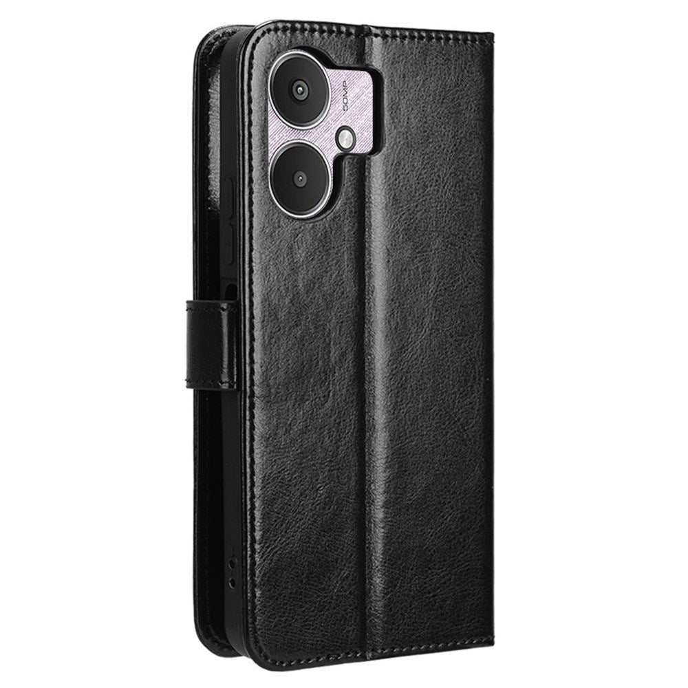 Xiaomi Redmi 13C (5G) - EIDERWOOD Kunstlæder Flip Cover m. Strop - Sort