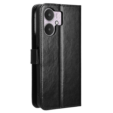 Xiaomi Redmi 13C (5G) - EIDERWOOD Kunstlæder Flip Cover m. Strop - Sort