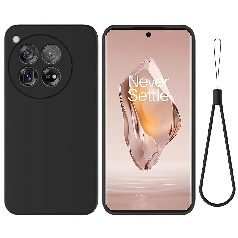 EIDERWOOD OnePlus 12R Liquid Silikone Bagside Cover m. Strop - Sort