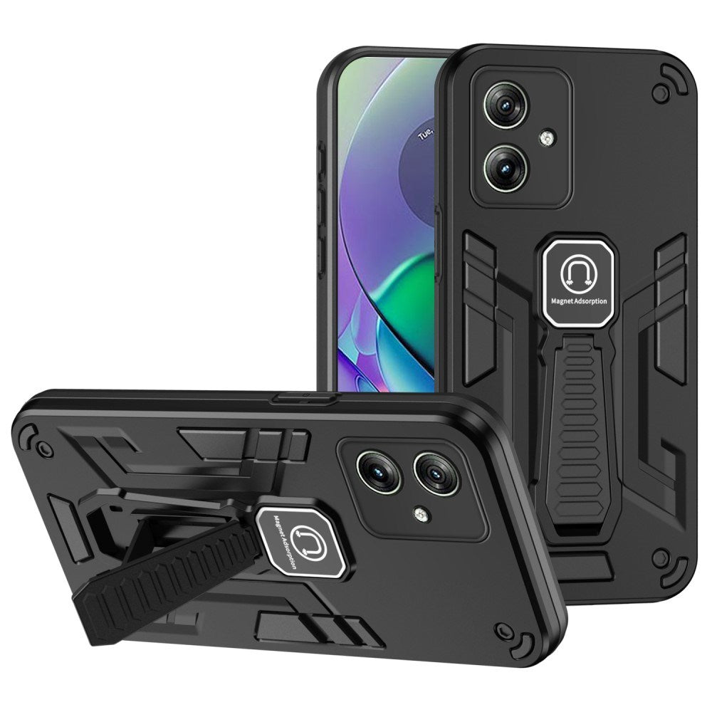 EIDERWOOD Motorola Moto G54 Craftsman Bakdeksel m. Stativ - Svart