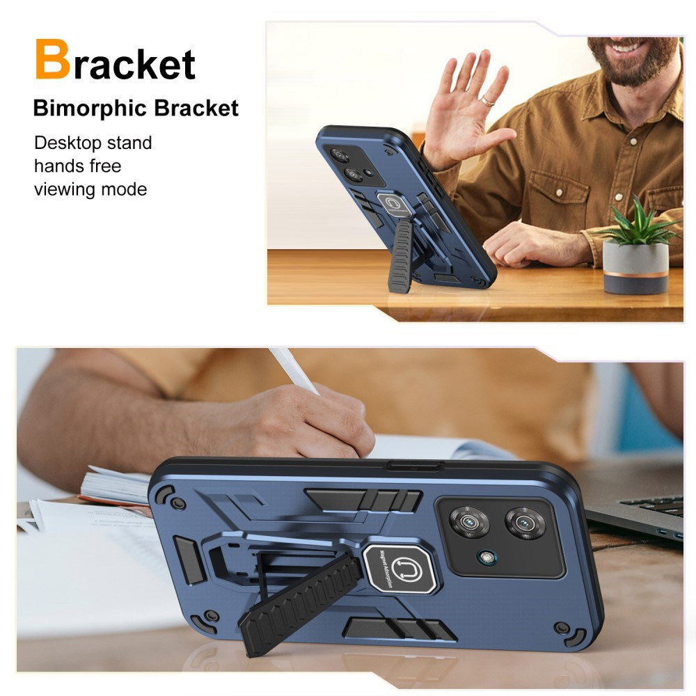 EIDERWOOD Motorola Edge 40 Neo Craftsman Bakdeksel m. Stativ - Blå