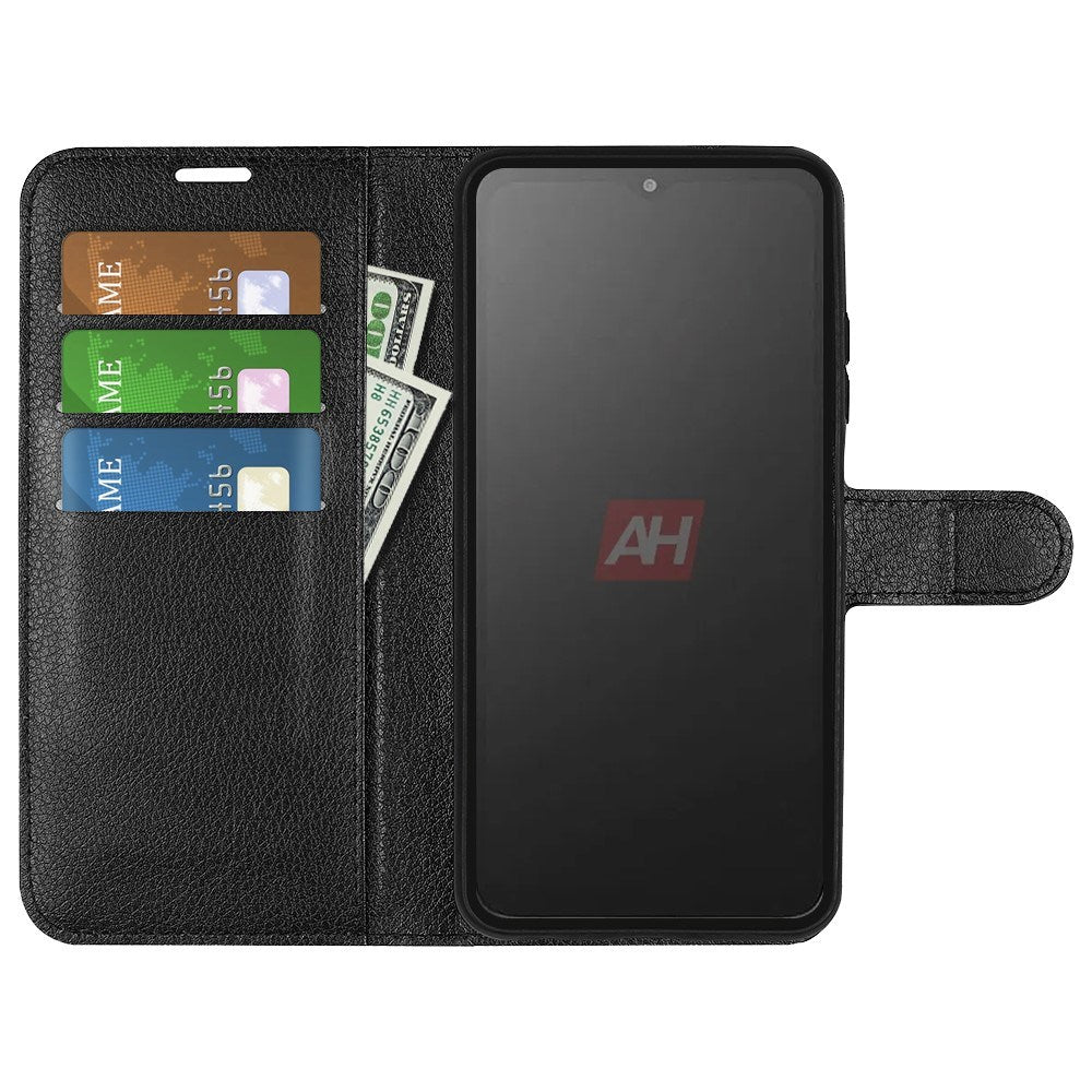 EIDERWOOD Samsung Galaxy Xcover 7 Litchi Leather Flip Cover m. Lommebok - Svart