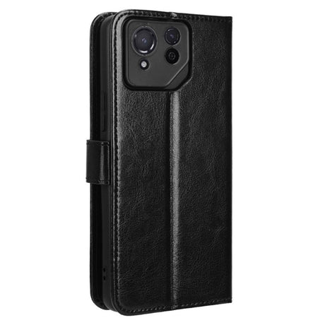 EIDERWOOD Asus ROG Phone 8 / 8 Pro Leather Flip Cover m. Lommebok og stropp - Svart